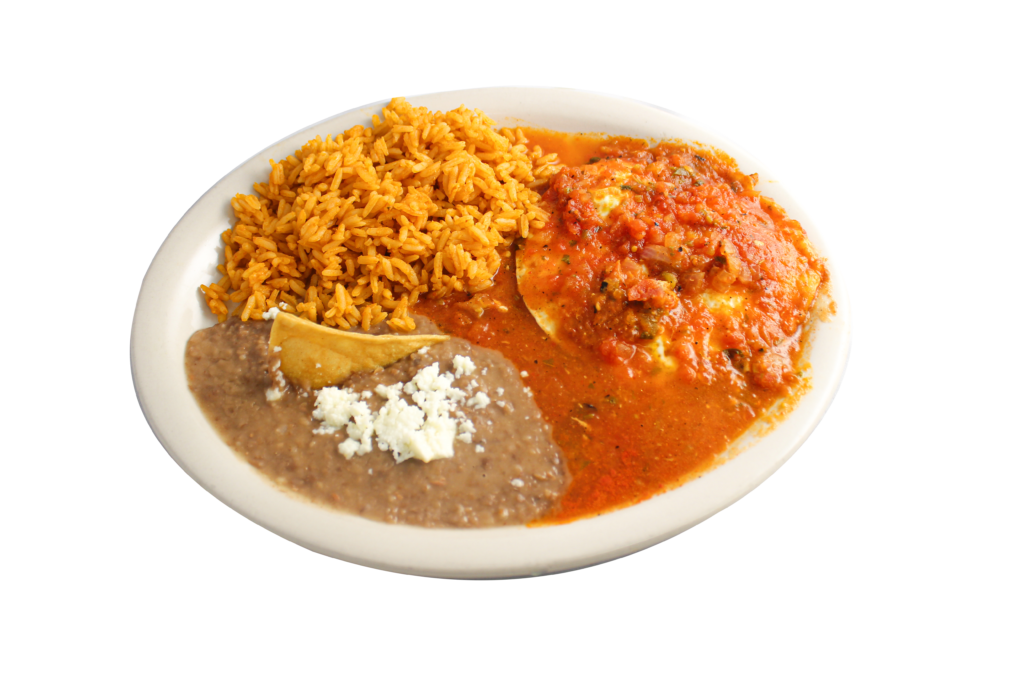 huevito con frijoles y salsa roja- Comida salvadoreña y mexicana